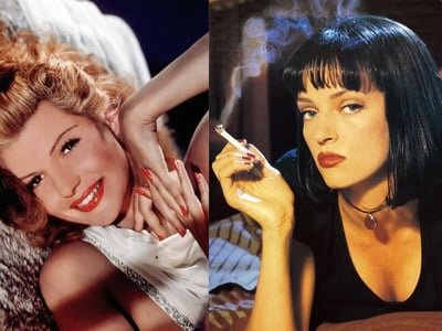 unghie rosse rita hayworth uma thurman